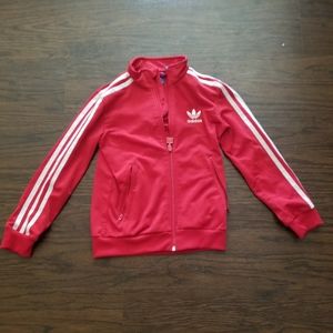 Red and White Adidas sweater